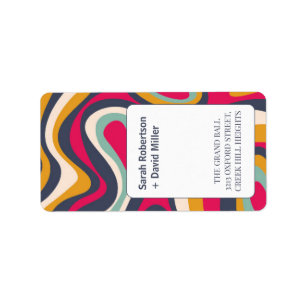 Vibrant Bold Abstract Wedding Label