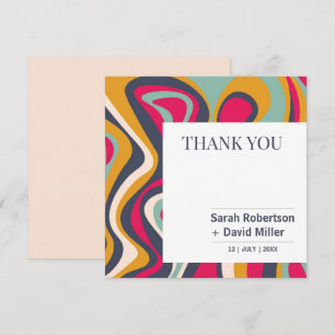 Vibrant Bold Abstract Wedding Thank You Card