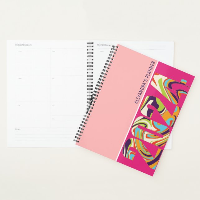 Vibrant Bold Colourful Wavy Typography 2024 Planner (Display)