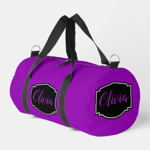 Vibrant, Bold Fuchsia Purple Personalised Duffle Bag