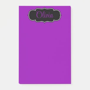 Vibrant, Bold Fuchsia Purple Personalised Post-it Notes