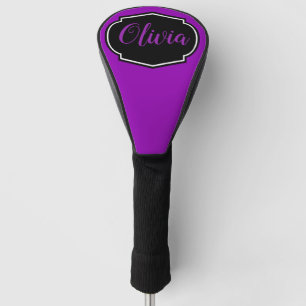 Vibrant, Bold Purple Personalised Golf Head Cover