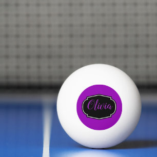 Vibrant, Bold Purple Personalised Ping Pong Ball