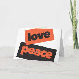 Vibrant, bold, simple, urban design of Love Peace Card
