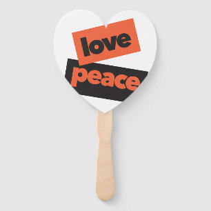 Vibrant, bold, simple, urban design of Love Peace Hand Fan