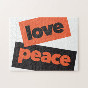 Vibrant, bold, simple, urban design of Love Peace Jigsaw Puzzle