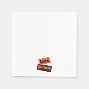 Vibrant, bold, simple, urban design of Love Peace Napkin