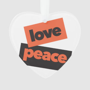 Vibrant, bold, simple, urban design of Love Peace Ornament