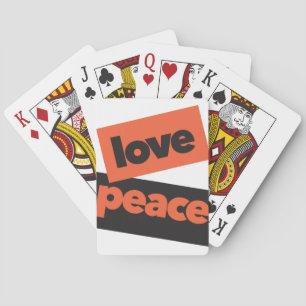 Vibrant, bold, simple, urban design of Love Peace Playing Cards