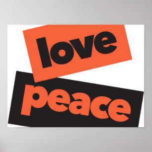 Vibrant, bold, simple, urban design of Love Peace Poster