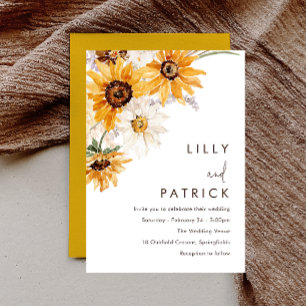 Vibrant Bold Sunshine Floral Wedding Invitation