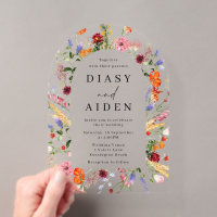 Vibrant Bold Watercolor Wildflowers Wedding