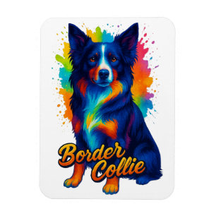 Vibrant Border Collie Pop Art Magnet