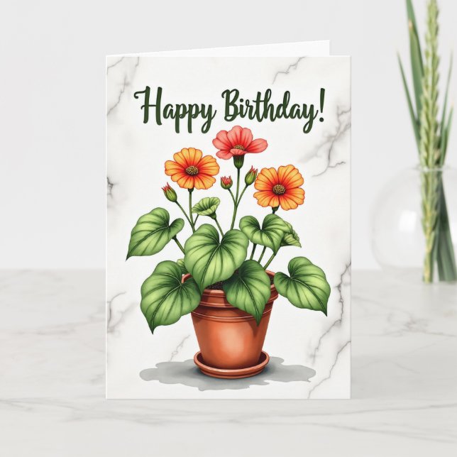 Vibrant Botanical Birthday Card (Front)