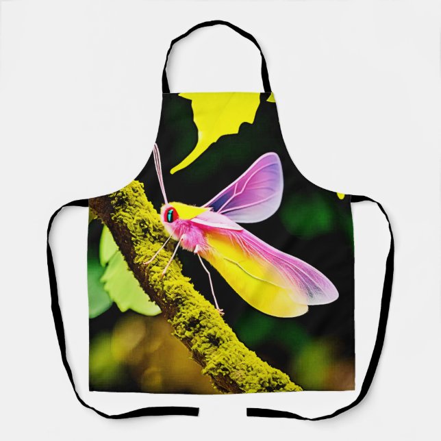 Vibrant Branch Insect Design Apron (Front)