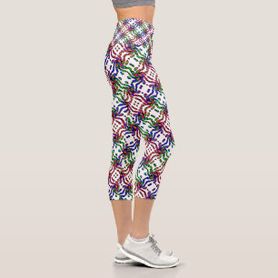 Vibrant Bright Colourful Pattern  Capri Leggings