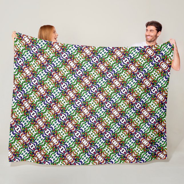 Vibrant Bright Colourful Pattern  Fleece Blanket (In Situ)