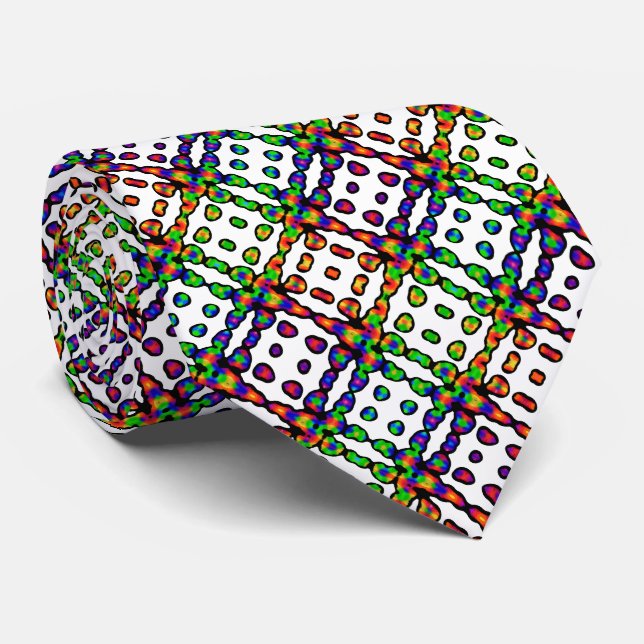 Vibrant Bright Colourful Pattern Tie (Rolled)