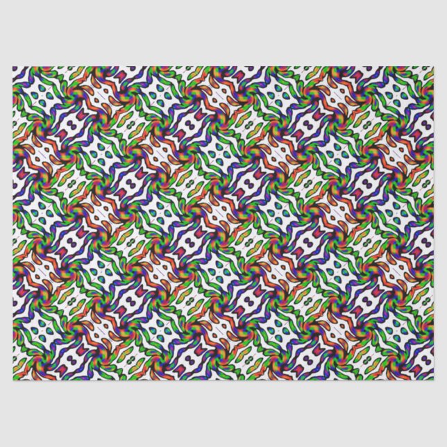 Vibrant Bright Colourful Pattern Tissue Paper (Front)