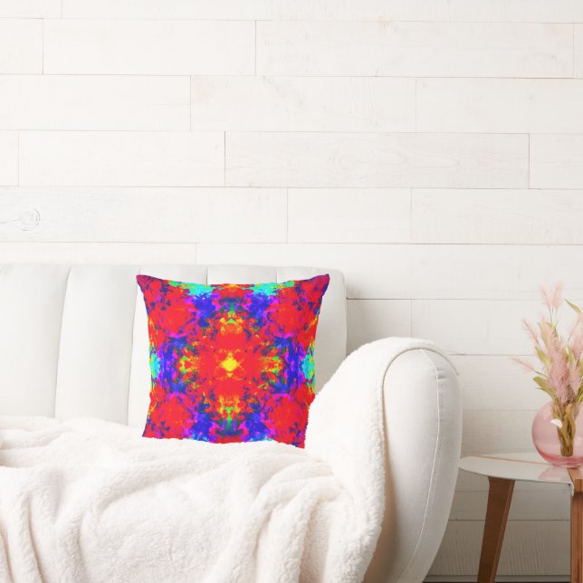 Vibrant Bright Colours Pattern Art Cushion (Couch)