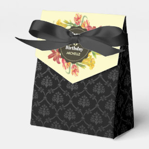 Vibrant Bright Spring Flowers Wreath Birthday Favo Favour Box