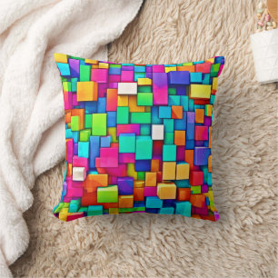 Vibrant Broken Blocks Cushion