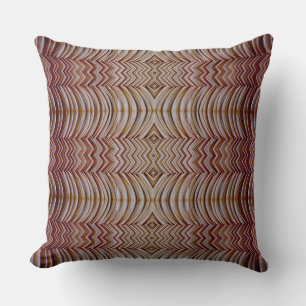 Vibrant brown classic fabric zigzag pattern cushion