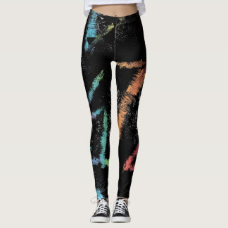 Vibrant Brushstroke Abstract Leggings