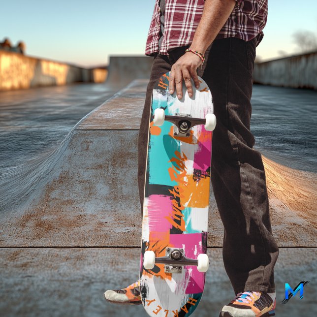 Vibrant Brushstroke Abstract - Live to Ride Skateboard (Creator Uploaded)