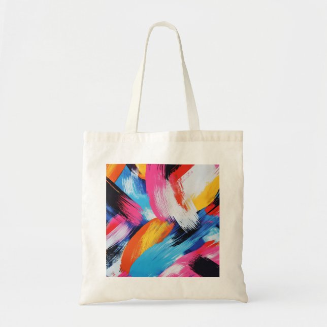 Vibrant Brushstroke Tote Bag (Front)