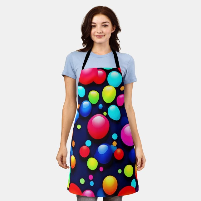 Vibrant Bubble Pop Art Apron (Worn)