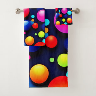 Vibrant Bubble Pop Art Bath Towel Set