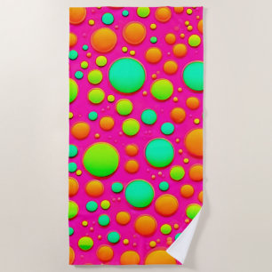 Vibrant Bubble Pop of Colour Design Beach Towel