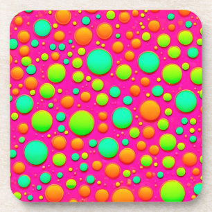 Vibrant Bubble Pop of Colour Design Coaster