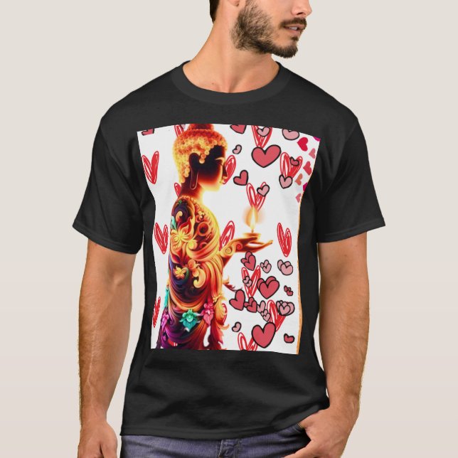 🕊️✨ Vibrant Buddha Artwork 🌸❤️ - A Symbol of Lov T-Shirt (Front)