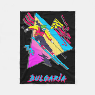 Vibrant Bulgaria Skiing Adventure Graphic Fleece Blanket