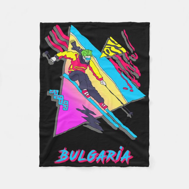 Vibrant Bulgaria Skiing Adventure Graphic  Fleece Blanket (Front)