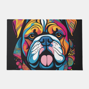 Vibrant Bulldog Black Doormat