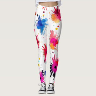 Vibrant Burst Abstract Pattern Leggings