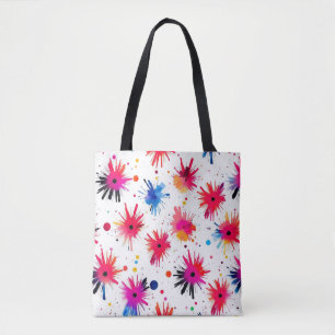 Vibrant Burst Abstract Pattern Tote Bag
