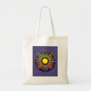 Vibrant Burst Celestial Sun Illustration Tote Bag