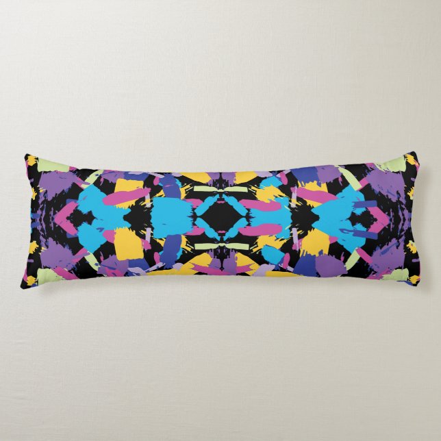 Vibrant Burst: Random Colour Splashes Body Cushion (Front)