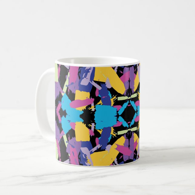 Vibrant Burst: Random Colour Splashes Coffee Mug (Front Left)