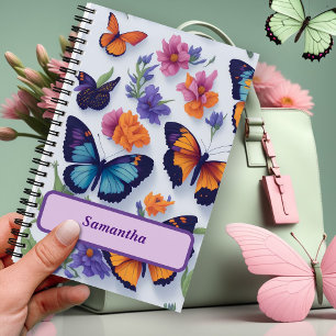 Vibrant Butterflies and Flowers Notebook