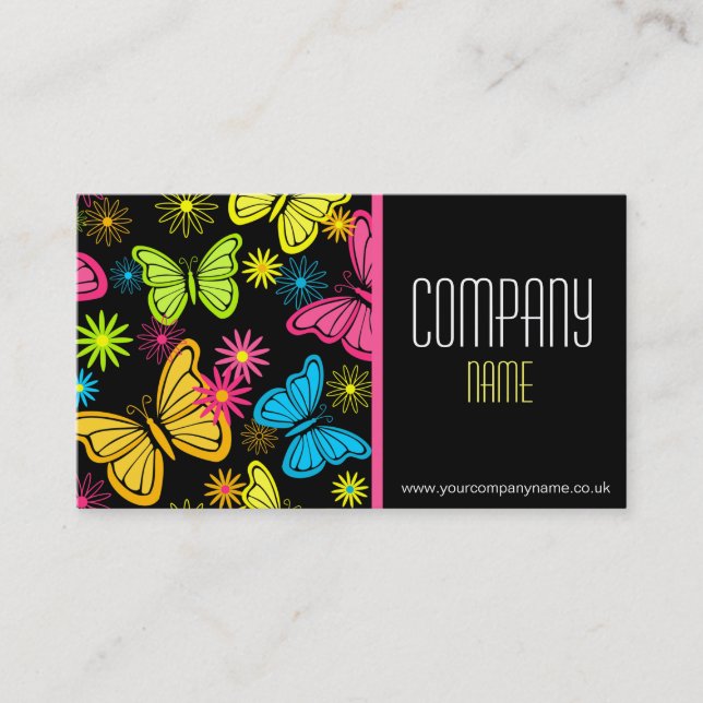 Vibrant Butterflies Business Card (Front)
