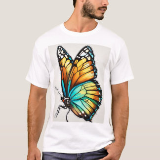 "Vibrant Butterfly Art Tee – Embrace Nature’s Colo