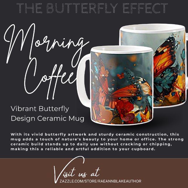 Vibrant Butterfly Design Ceramic Mug (Creator Uploaded)