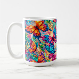 Vibrant Butterfly Dreamscape – Tropical Boho Coffee Mug