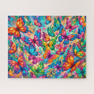 Vibrant Butterfly Dreamscape – Tropical Boho Jigsaw Puzzle