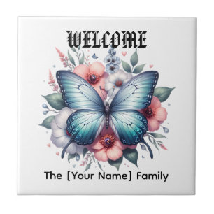 Vibrant Butterfly Floral Bouquet Art-96283 Ceramic Tile